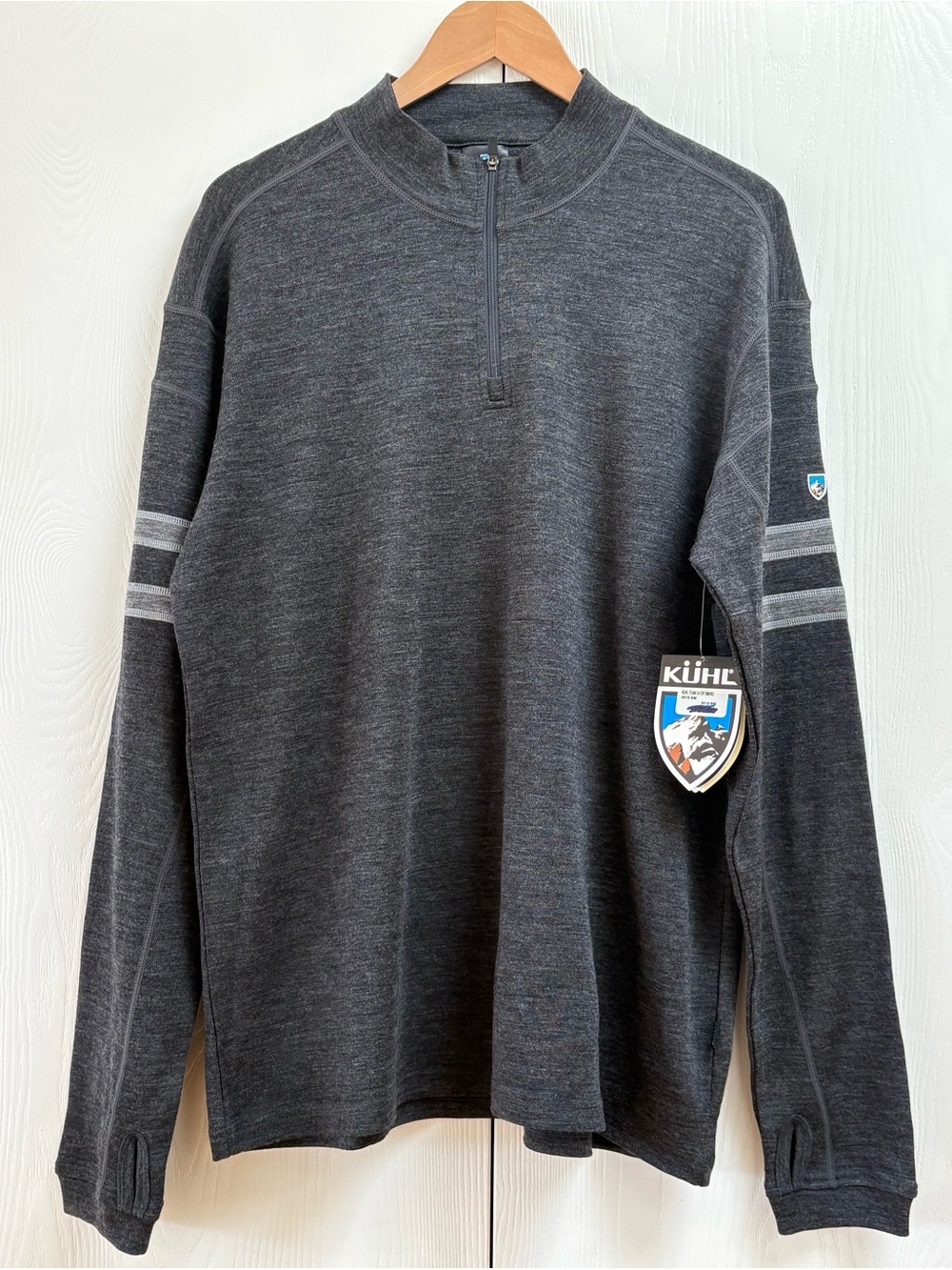 NWT Kühl Team 1/4 Zip Smoke Men's Charcoal Half-Zip Sweater